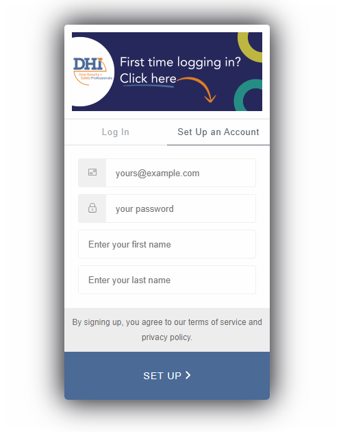 login screen